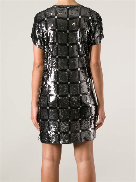 michael kors sequin dress silver|michael kors black zipper dress.